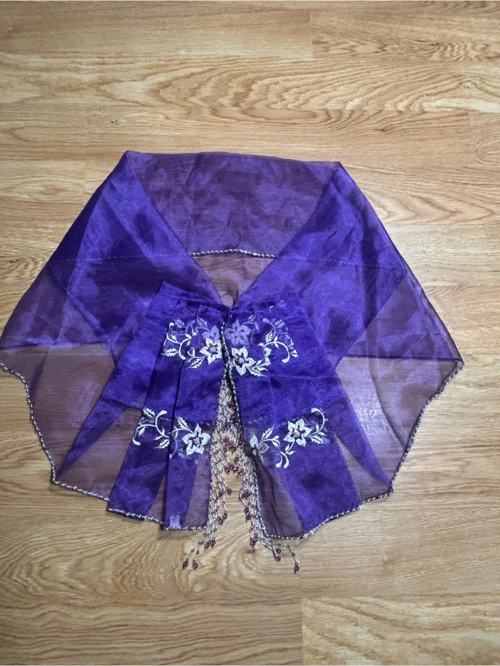 Tygie x Kultura Modern Filipiniana Purple Organza Embroidered Alampay